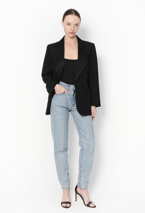 Saint Laurent Vintage Notched Smoking Blazer - 4