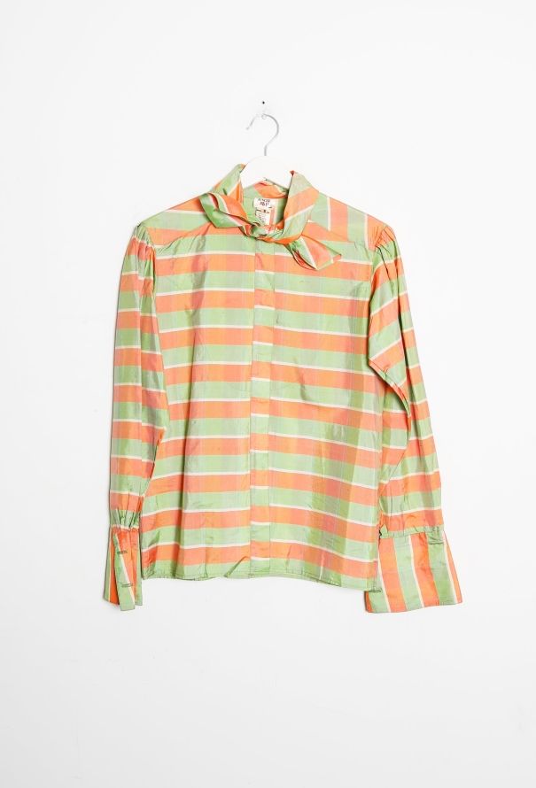 Exquisite Vintage Kenzo '70s Taffeta Lavallière Blouse - 7