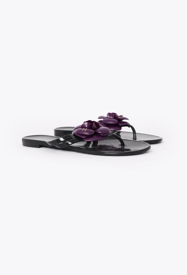Chanel Camélia 'CC' Jelly Sandals - 3