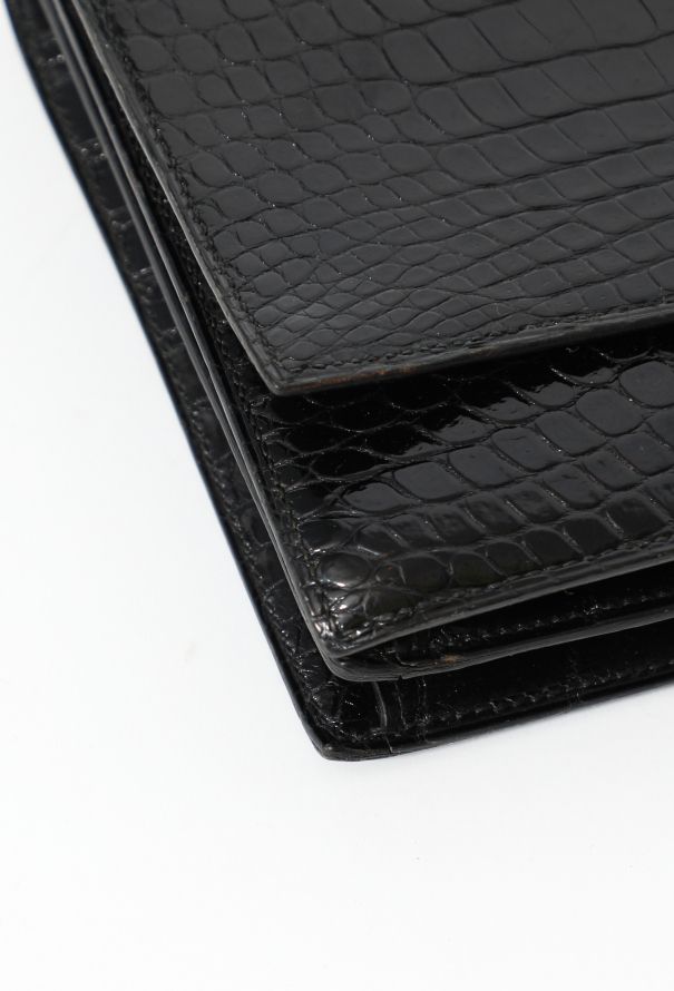 Hermès '60s Black Porosus Egée Bag - 8