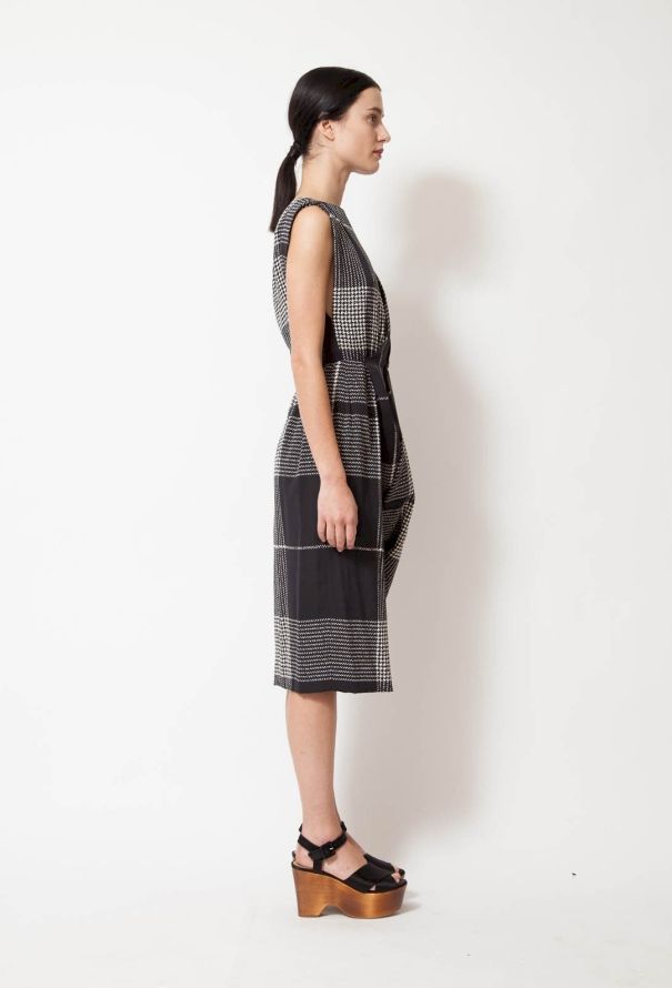Pierre Cardin Silk Houndstooth Dress - 4