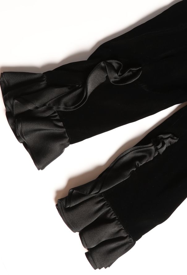 Saint Laurent COLLECTOR F/W 1982 Ruffled Velvet Dress - 8