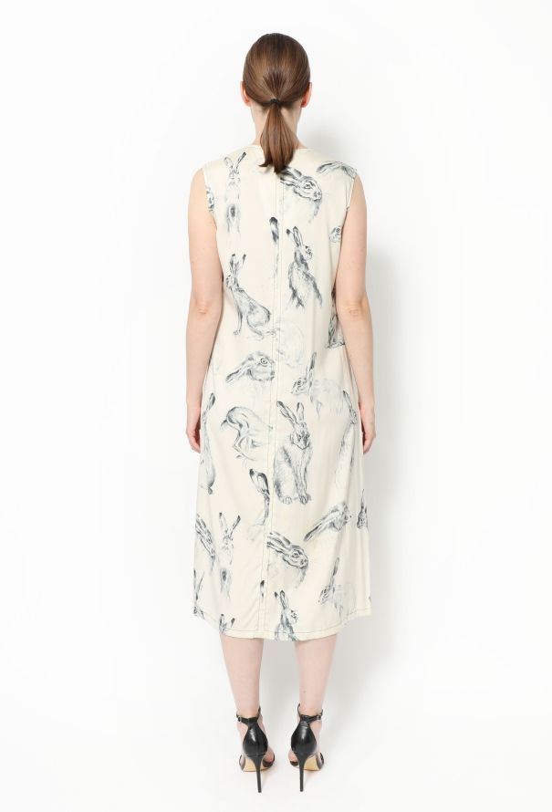 Céline F/W 2015 Wonderland Silk Dress - Rabbit print - 4