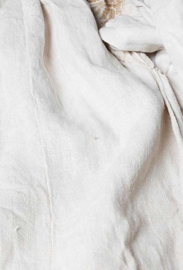 World Treasures Authentic Embroidered Linen Tunic Ivory - 5