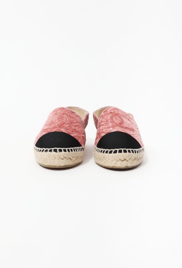 Chanel 2017 Velvet Camélia 'CC' Espadrilles - 3