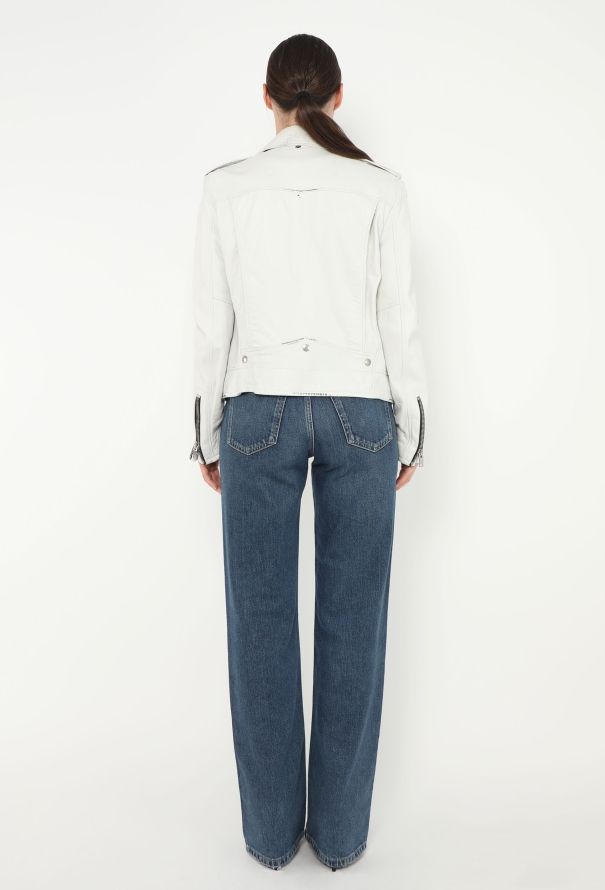 Saint Laurent S/S 2016 Distressed Leather Biker Jacket - 6