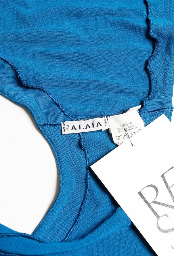 Alaïa 90s Cyan Top & Skirt Ensemble - 4