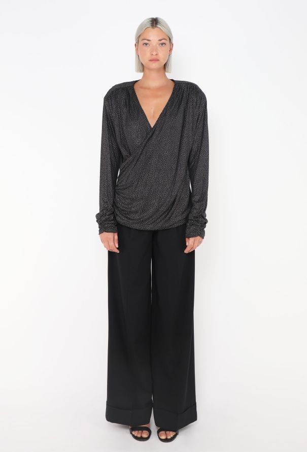 Saint Laurent Vintage Studded Draped Blouse - 3