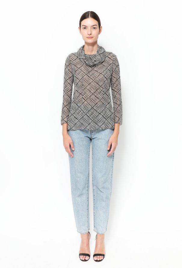 Saint Laurent F/W 2010 Checkered Silk Blouse - 4