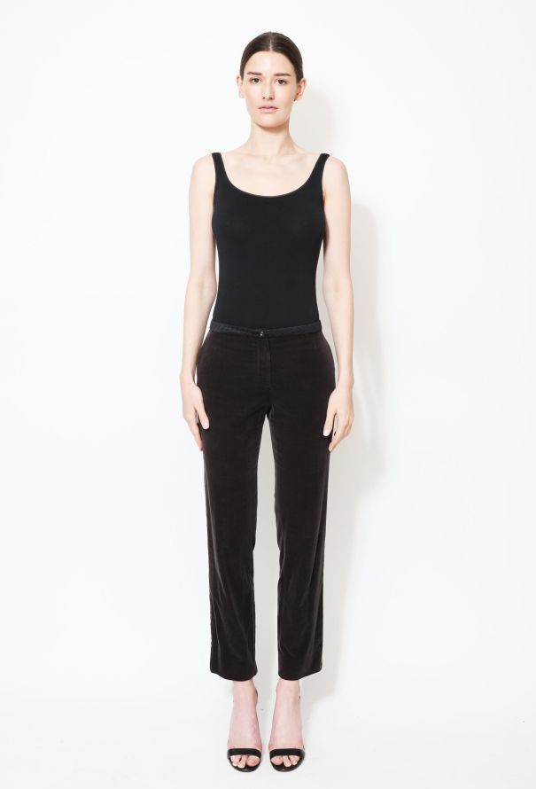 Chanel Quilted 'CC' Trim Corduroy Trousers - 1