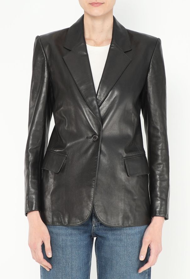Saint Laurent Vintage Tailored Leather Blazer - 1