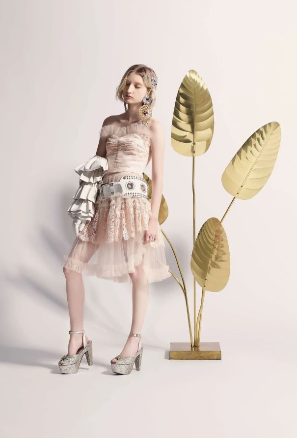 Rodarte F/W 2017 Embroidered Lace Tulle Bustier - 2