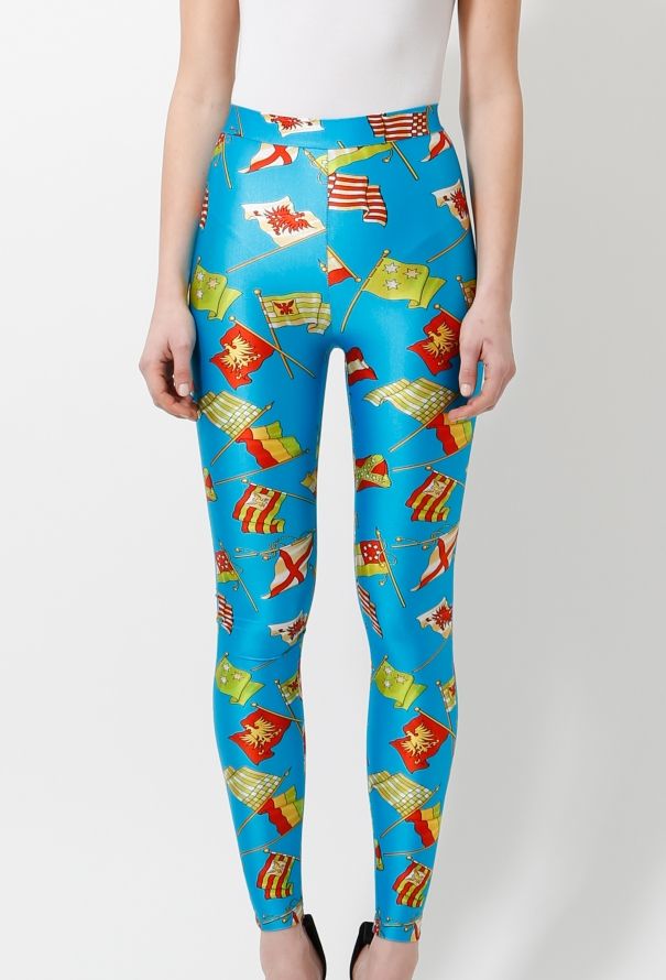 Gianni Versace 90s Gianni Flag Print Leggings - 4