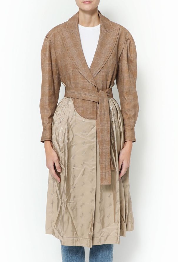 Chloé S/S 2020 Plaid Belted Silk Jacket - 4