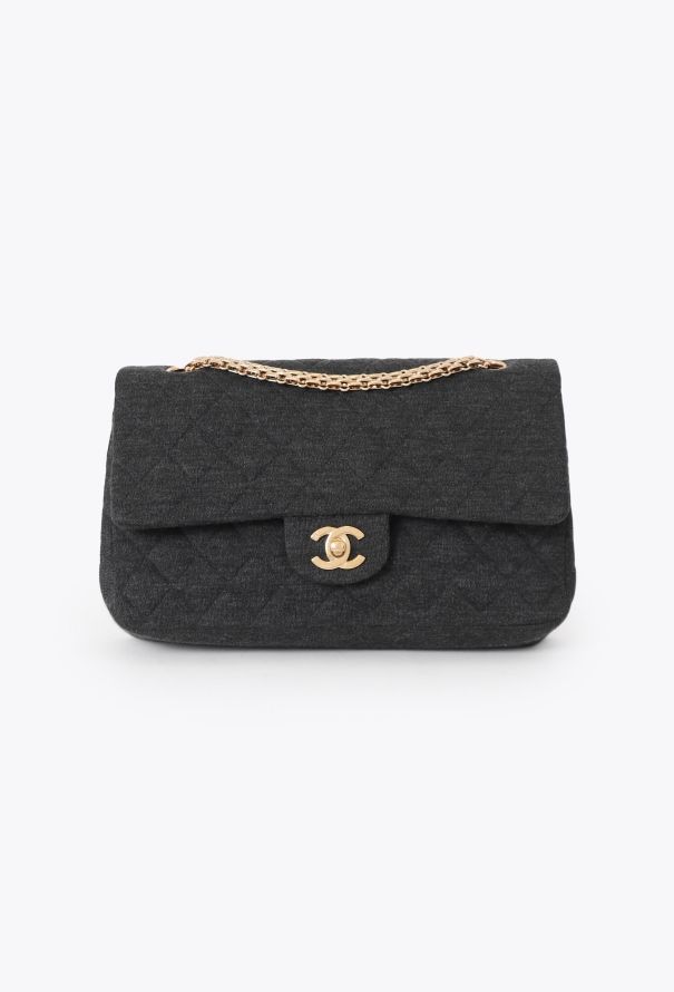 Chanel Grey Jersey Medium Timeless Bag - 1