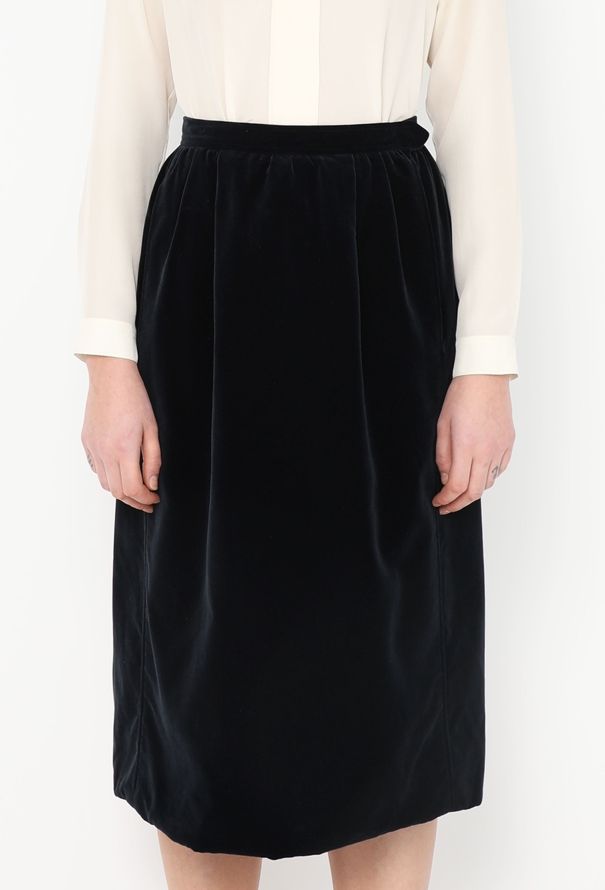 Saint Laurent Vintage Velvet A-Line Skirt - 2