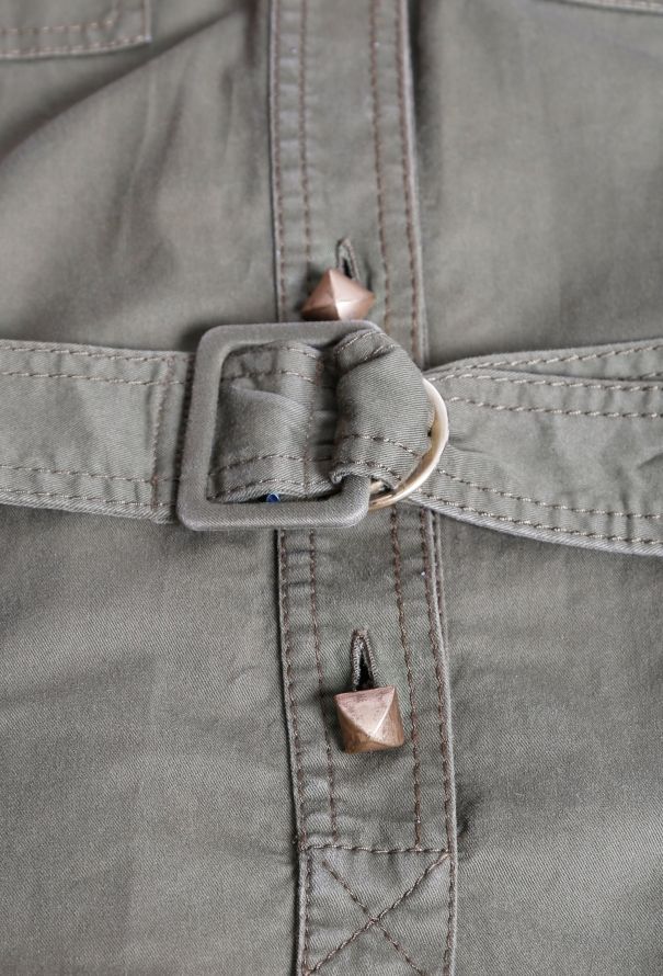 Valentino Khaki Belted Utility Dress - 6