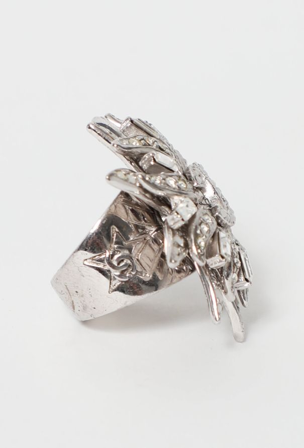 Chanel 2005 Strass Embellished 'CC' Ring - 5