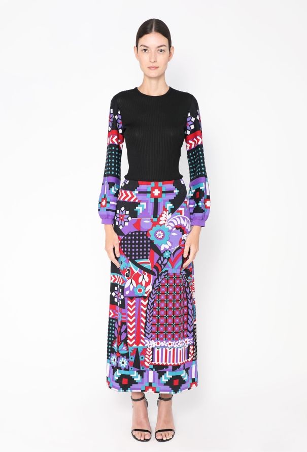 Lanvin '70s Graphic Ribbed Dress - 1