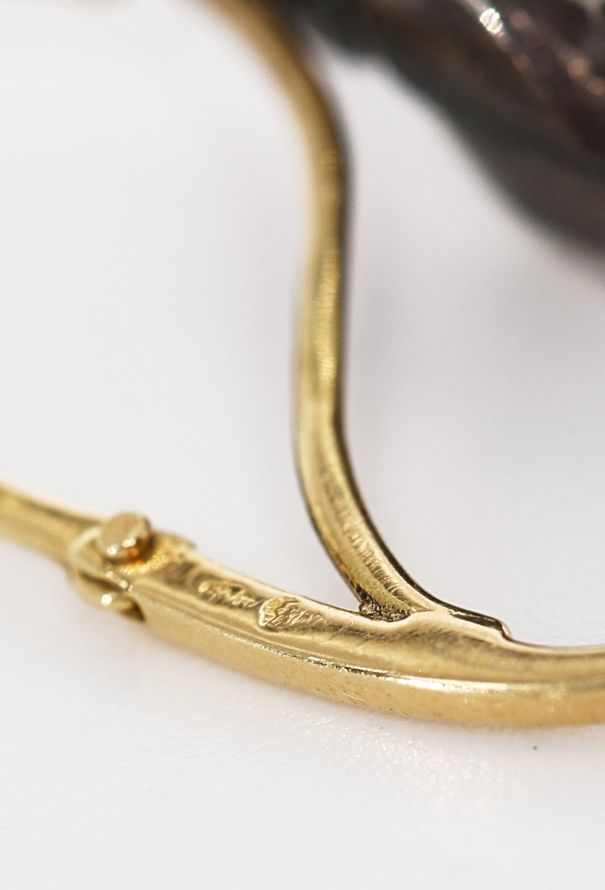 Vintage Fine Jewelry 18k Yellow Gold, Silver & Diamond Poissardes - 5