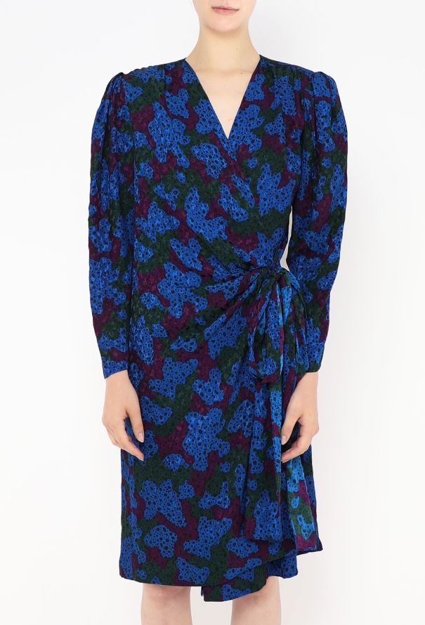 Saint Laurent F/W 1985 Silk Wrap Dress - 3