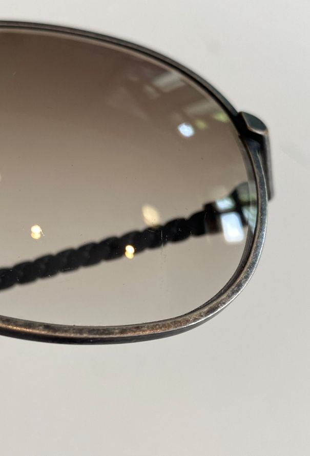 Bottega Veneta Intrecciato Aviator Sunglasses - 7