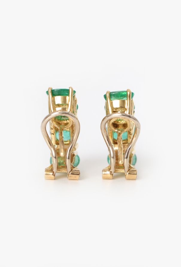 Modern Fine Jewelry 18k Gold,  Diamond & 3.20 Carats Emerald Earrings - 5