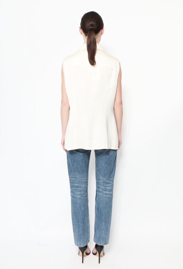 Chanel Vintage Split Silk Blouse - 3