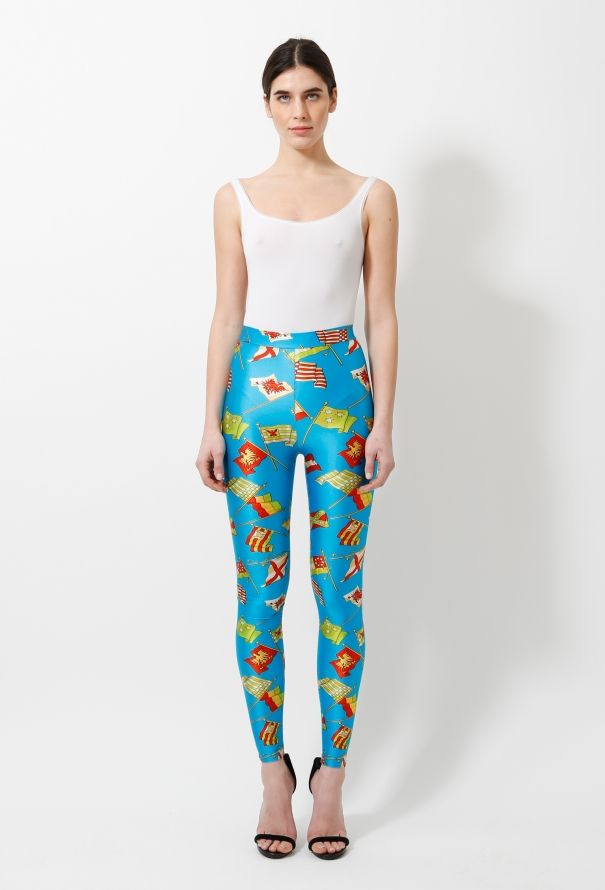 Gianni Versace 90s Gianni Flag Print Leggings - 1