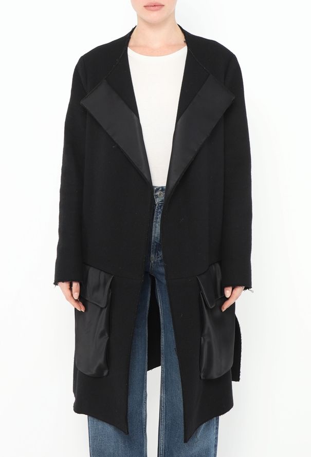 Céline 2014 Felted Charmeuse Pocket Coat - 2