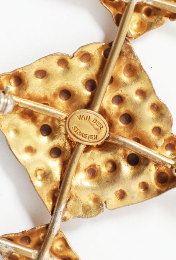 Vintage Fine Jewelry Van der Straetan Geometric Cross Brooch - 3