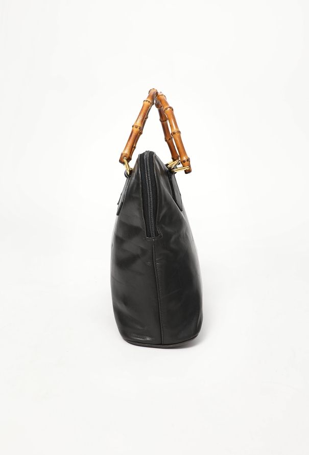 Gucci Vintage Black Bamboo Bag - 6