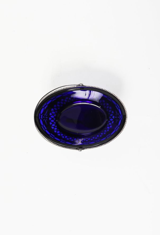 Vintage Objects & Decor 30s Silver Cobalt Mini Basket - 6