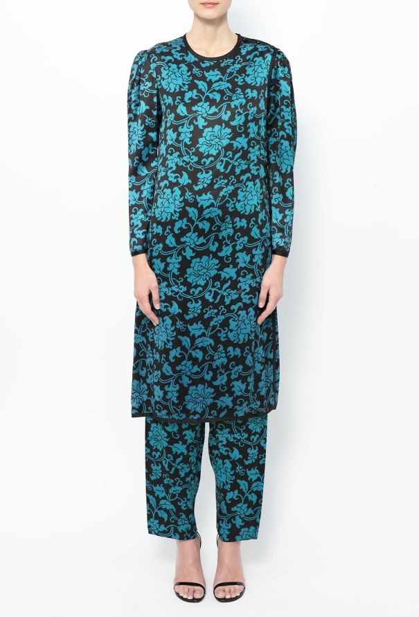 Saint Laurent RARE F/W 1979 Floral Charmeuse Ensemble - 4