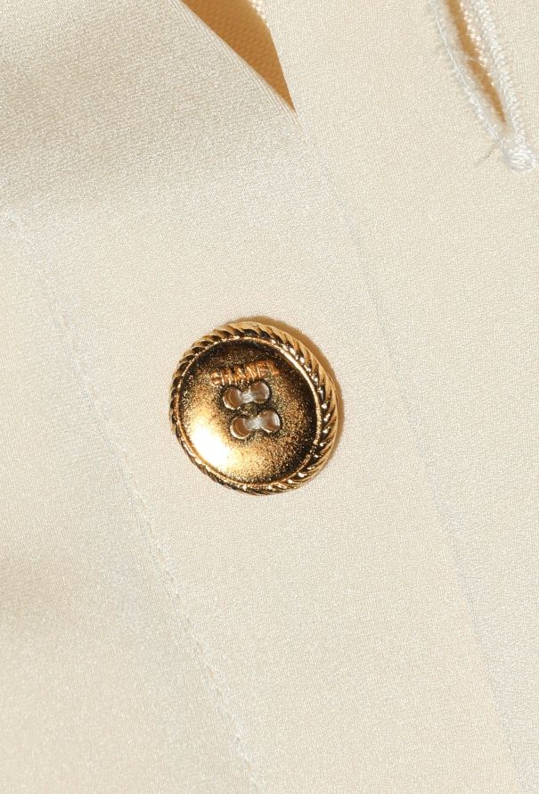 Chanel Vintage Split Silk Blouse - 5