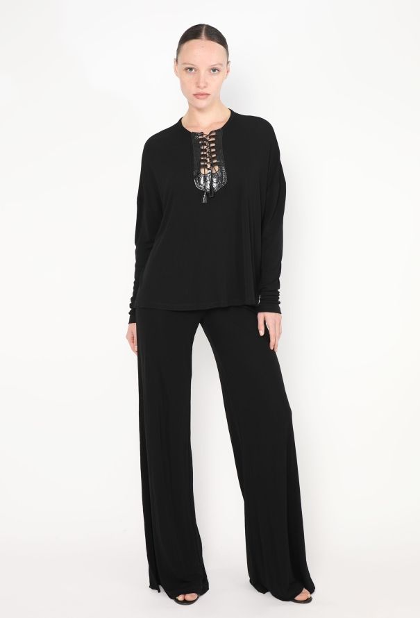 Jean Paul Gaultier '90s Patent Trim Lace-Up Ensemble - 1