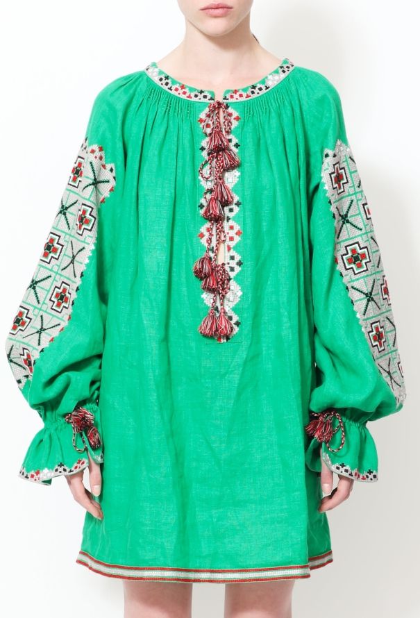 Vita Kin Embroidered Linen Tassel Tunic - 2