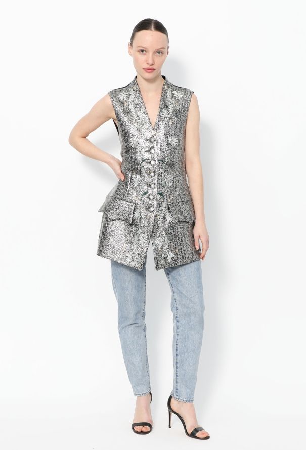 Louis Vuitton EXQUISITE S/S 2018 Metallic Embroidered Vest - 4