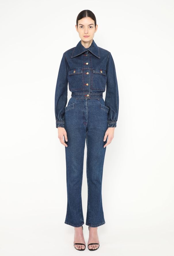 Vivienne Westwood '90s Flared Stitched Denim Ensemble - 3