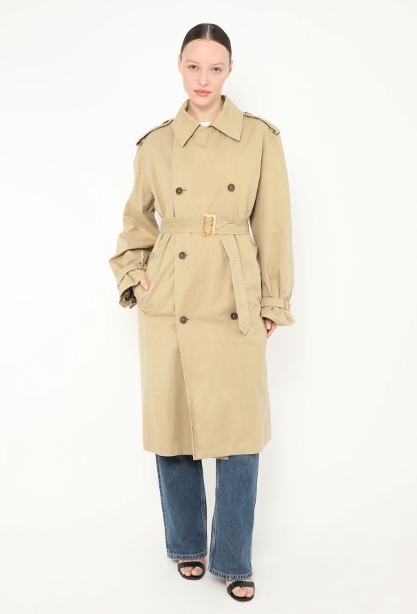 Saint Laurent Vintage Belted Gabardine Trench - 3