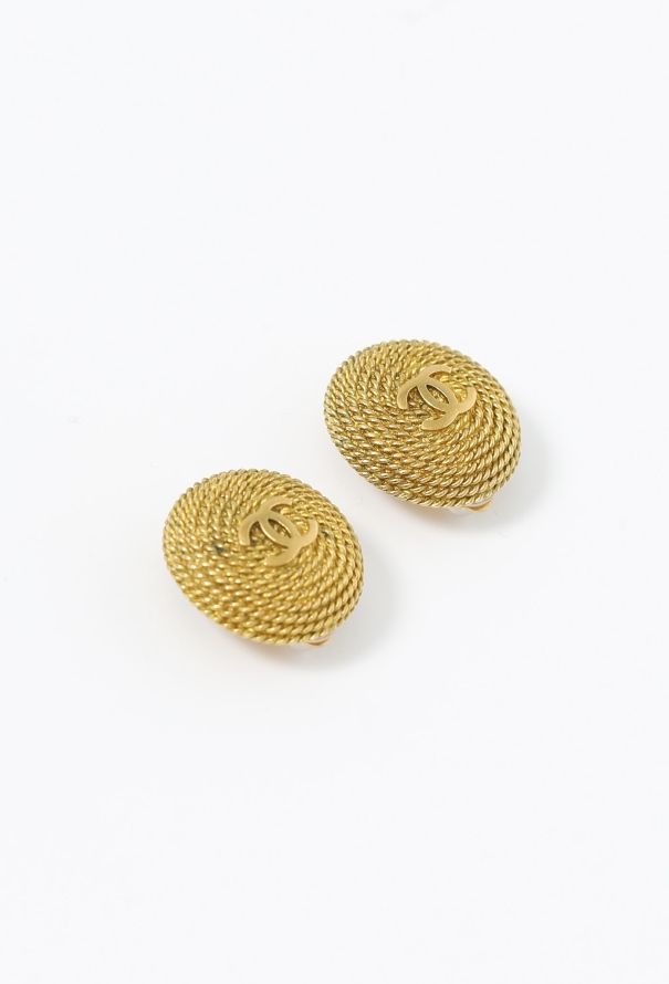 Chanel 1995 Chainlink 'CC' Clip Earrings - 2