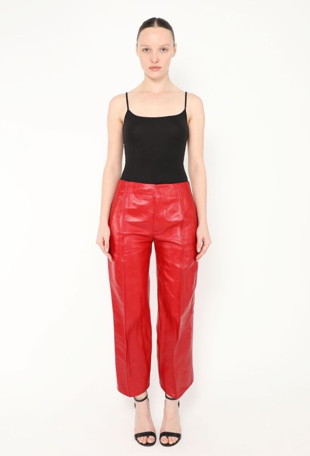 Bottega Veneta F/W 2022 Cropped Leather Trousers - 1