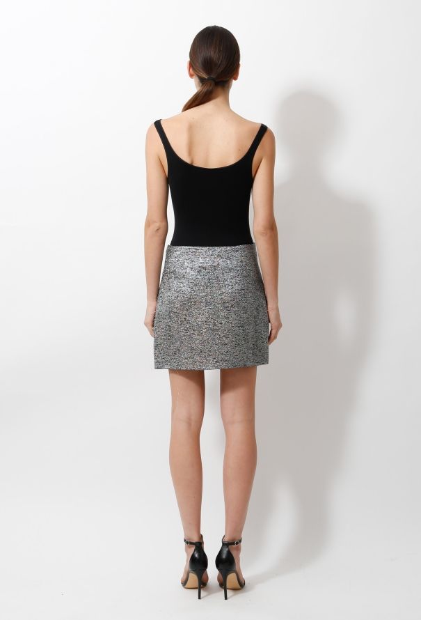 Rodarte Silver Lamé Mini Skirt - 4