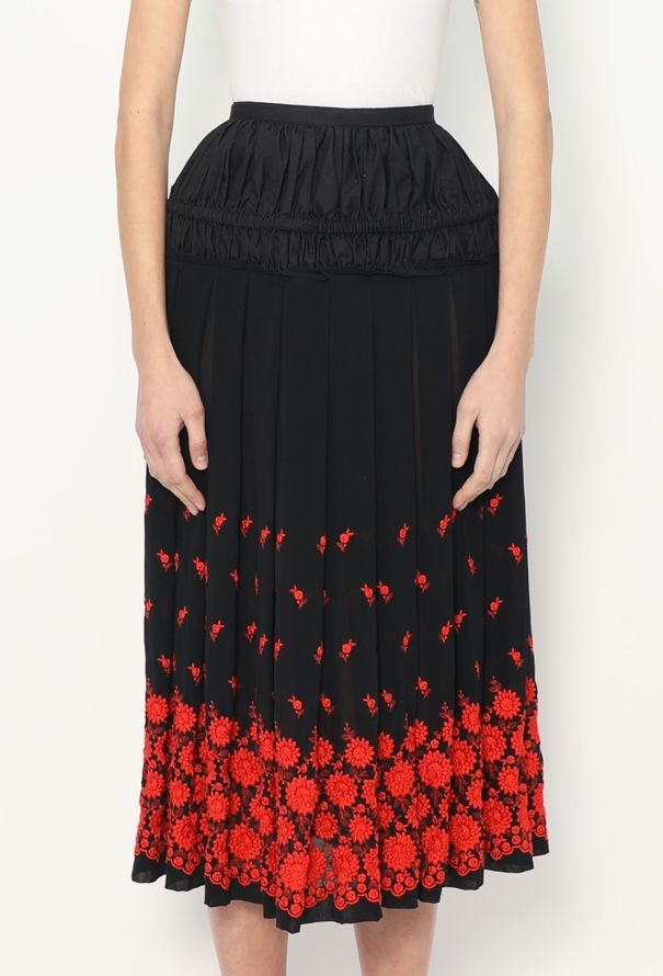 Comme des Garçons F/W 2001 Embroidered Ruched Skirt - 3