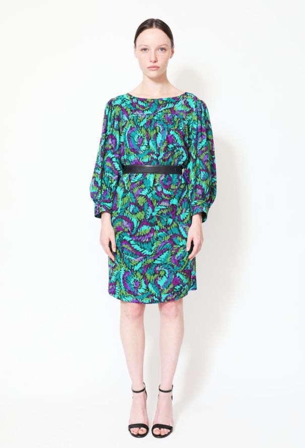 Saint Laurent 70s Graphic Crêpe Tunic Dress - 2