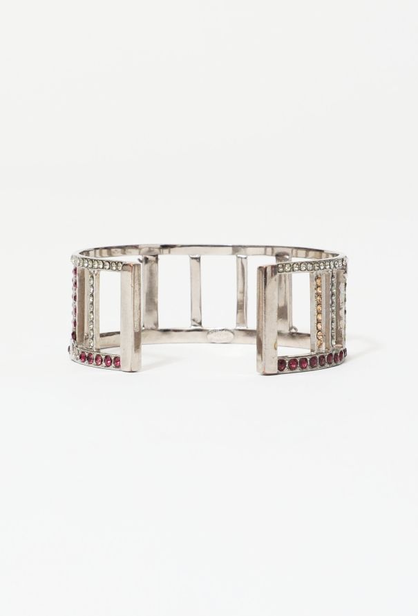 Chanel 1998 Metallic Embellished 'CC' Cuff - 7