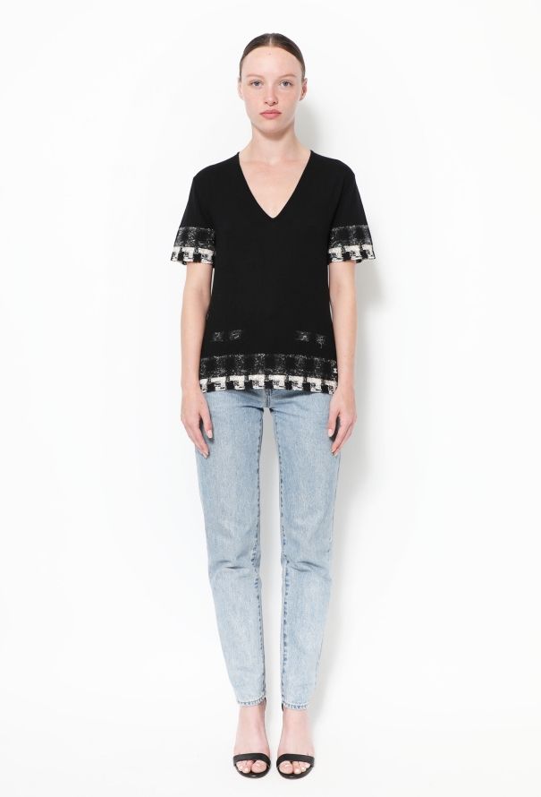 Chanel Cashmere Tweed Trim Top - 2