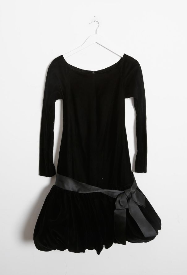 Saint Laurent Vintage Couture Velvet Ruffled Dress - 6