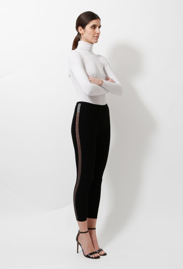 Alaïa 2004 Crochet Trim Leggings - 3