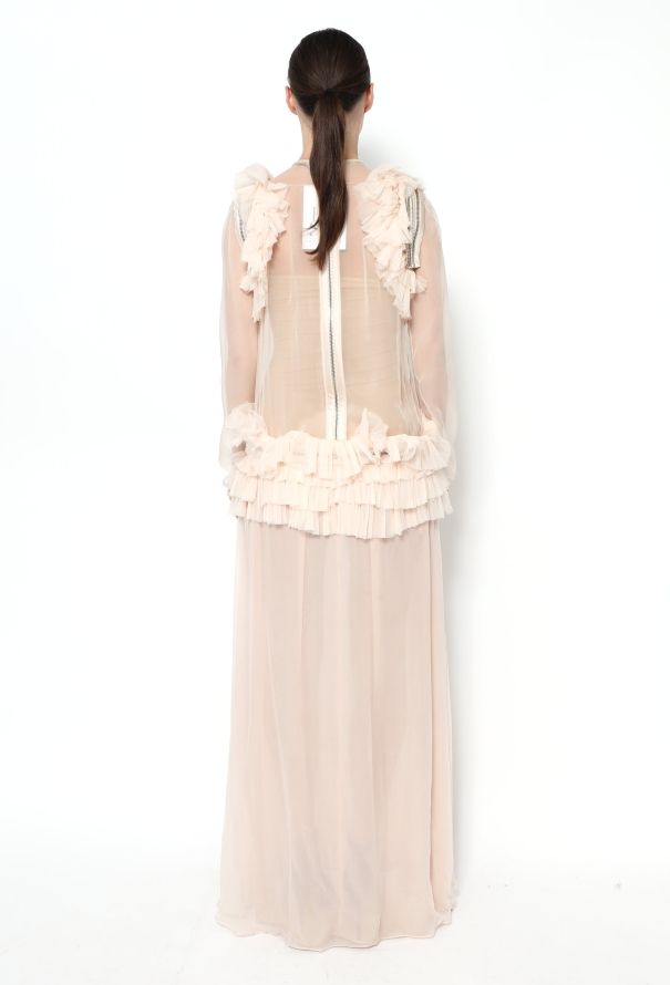 Givenchy S/S 2011 Ruffled Zipper Chiffon Dress - 4